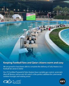 SOFY®️ Patio Heaters: Keeping Football fans and Qatar citizens warm and cozy